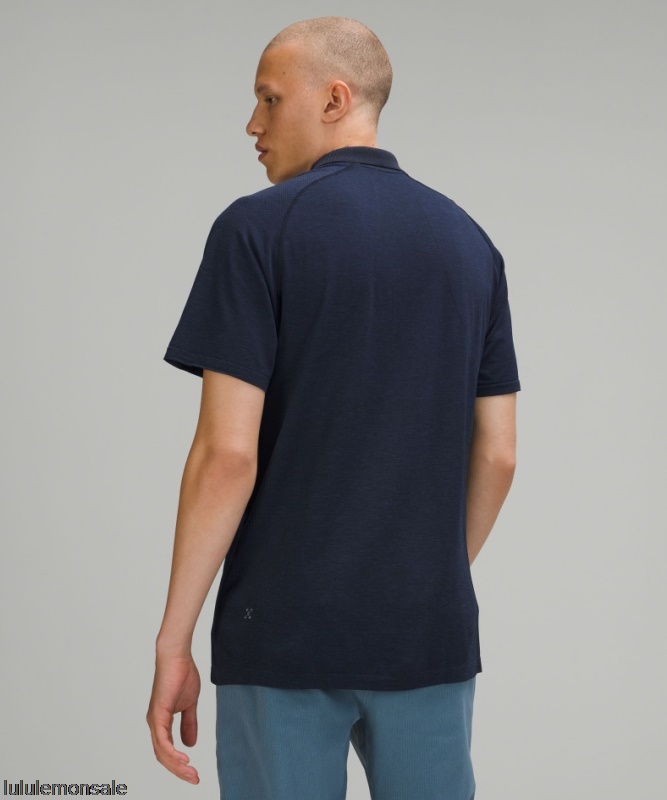 Lululemon Verkauf DELULU737 | Mineralblau Metal Vent Tech Poloshirt 20